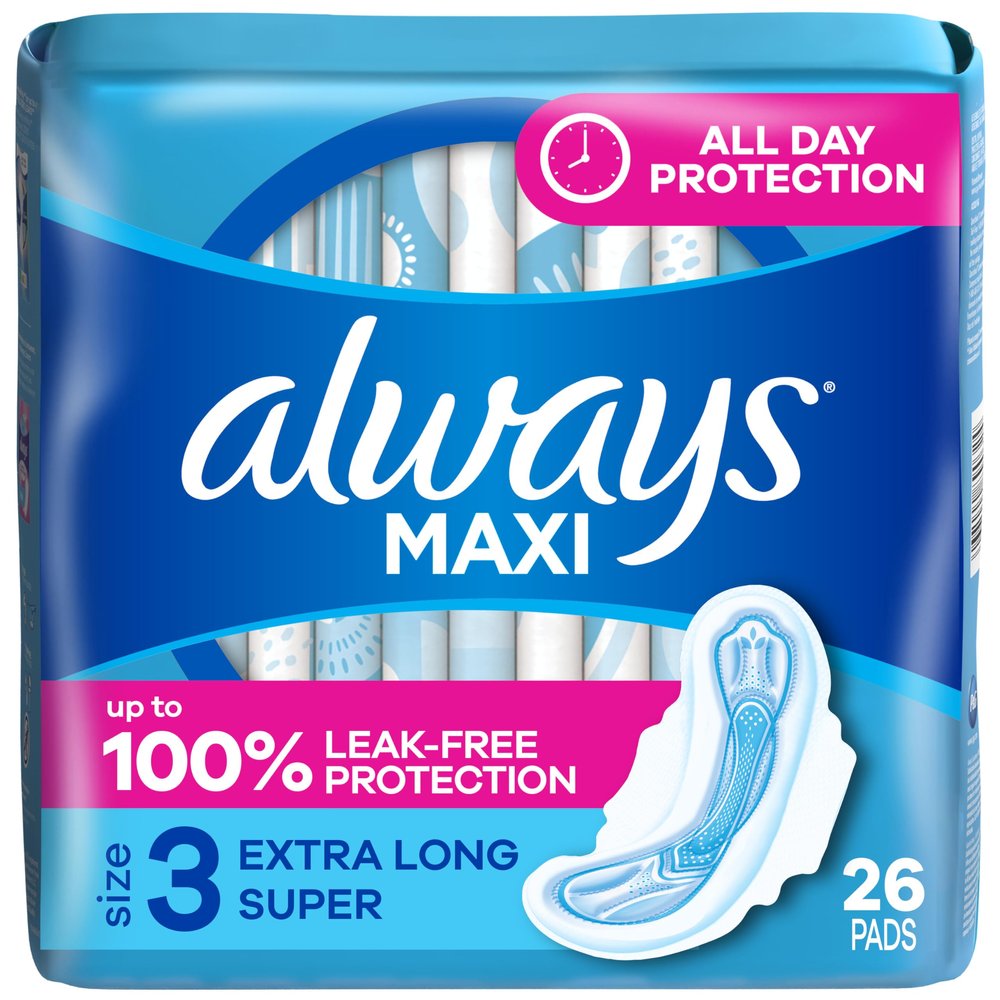 Always Maxi Pads, with Flexi-Wings, Size 3, 26 Count