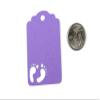 Custom Baby Shower Tags with Baby Feet Cut Out - 12 pc (Purple) view 3