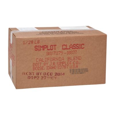 Simplot California Vegetable Blend - 20 lb. package, 1 package each