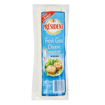 President Precious Plain Goat Cheese Log, 1 Kilogram -- 3 per case.