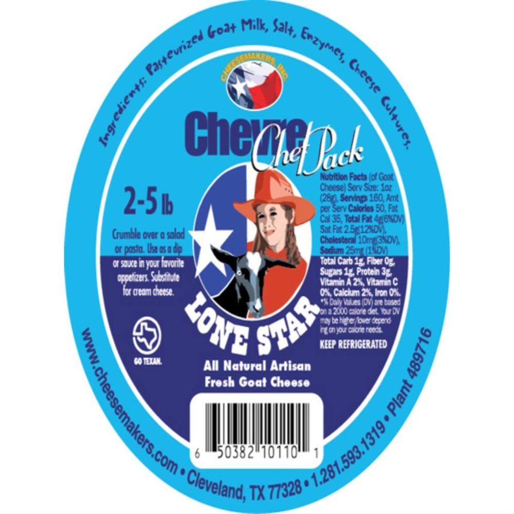 Cheesemakers Lone Star Chevre Cheese, 5 Pound -- 2 per case.