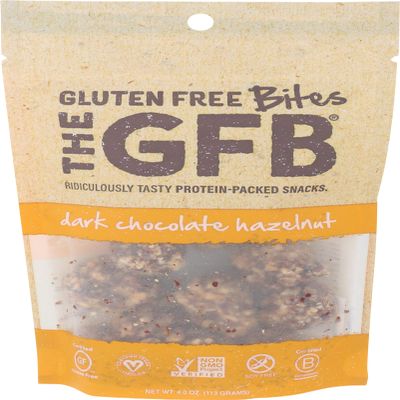 The GFB Protein Bites, Dark Chocolate Hazelnut, 4 Ounce (Pack of 6), Gluten Free, Non GMO (Packaging May Vary)