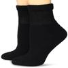 12 Pairs, Physicians Approved Unisex Diabetic Ankle Socks Circulatory Health Support Loose fit. (9-11, Black) view 1