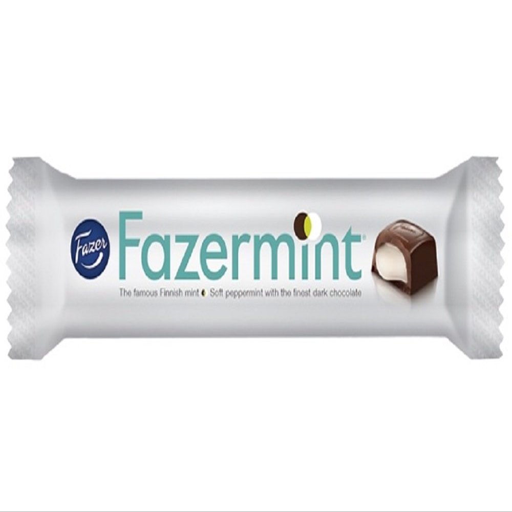 5 Bars x 41g of Fazer Fazermint - Original - Finnsh - Dark Chocolate with Mint filling