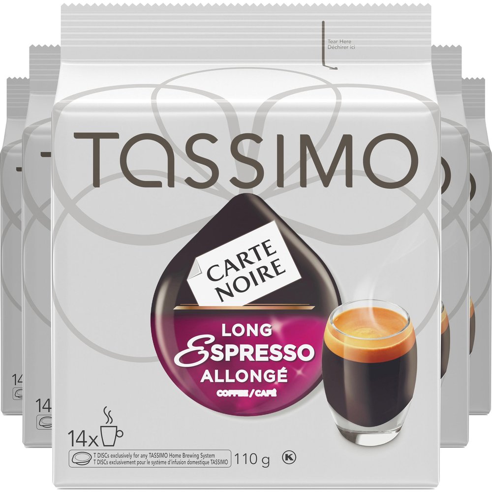 Tassimo Carte Noire Long Espresso, 70 T-Discs (5 Boxes of 14 T-Discs) {Imported from Canada}