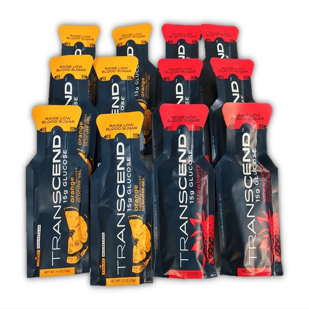 First Aid Global Transcend 15g Glucose Gel - Orange & Strawberry Assortment (12)