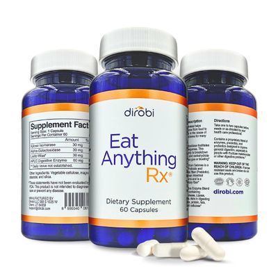 Dirobi Eat Anything Xylose Isomerase Fructose Malabsorption Enzymes, FODMAP Supplement, Digestive Enzymes for Better Lactose, Fat, Protein & Carbohydrate Digestion Gas & Bloating Relief 60 Capsules