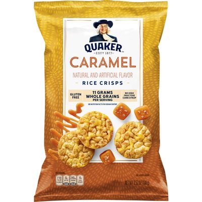 Quaker Rice Crisps, Caramel, 3.52oz Bag