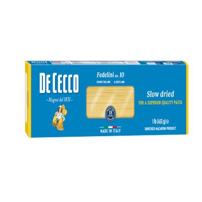 De Cecco Semolina Pasta, Fedelini No.10, 1 Pound