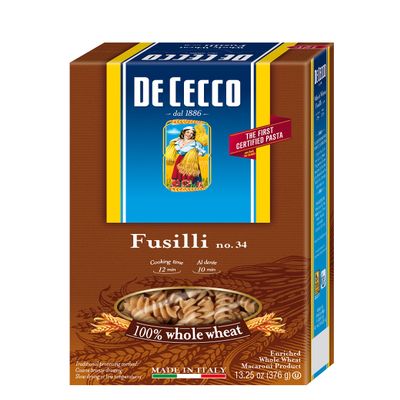 De Cecco Whole Wheat Pasta, Fusilli, 13.25 Ounce