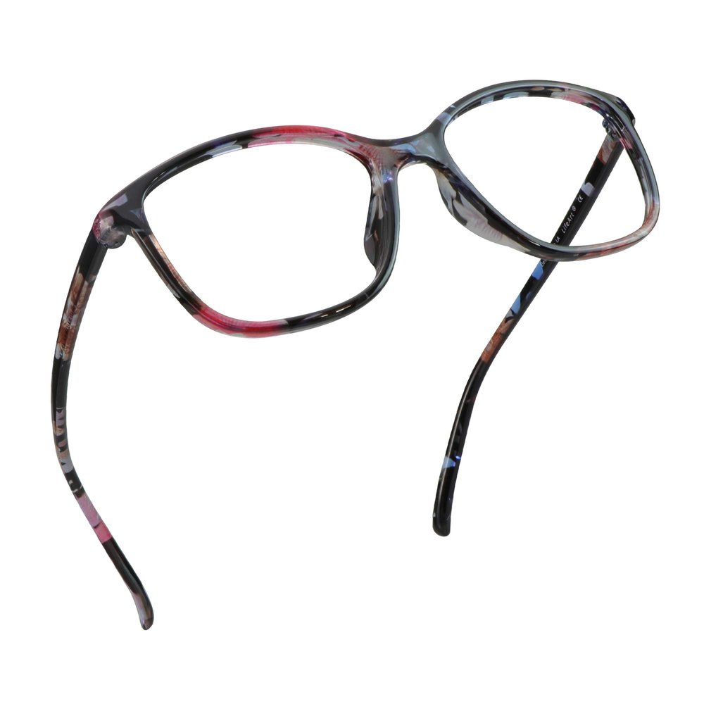 LifeArt Blue Light Blocking Glasses, Anti Eyestrain, Computer Reading Glasses, Gaming Glasses, TV Glasses for Women, Anti Glare (Floral, 1.00 Magnification)