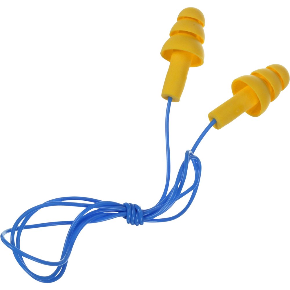 3M E-A-R UltraFit 340-4014 E-A-R UltraFit Corded Earplugs, in Econopack Dispenser Box, Elastomeric Polymer, One Size, Yellow (1 Carton containing 200 Pairs of Corded earplugs)