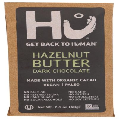 HU KITCHEN CHOCOLATE BARS 2.1 OZ Hazelnut Butter Dark Chocolate pack of 6