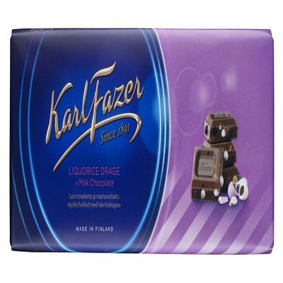 10 Bars x 200g of Karl Fazer Liquorice (Licorice) Drage - Original - Finnish - Milk Chocolate