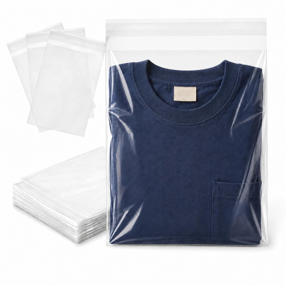 200ct Clear Cello Bags Adhesive 9'' x 12'' (22.9 x 30.5cm) - 1.4 Mil Extra Thick Self Sealing Reinforced Edges OPP Plastic Bags for Clothes Cookies Christmas Wedding Party Decorative Gift Wrap Storage