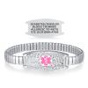 Divoti Olive Stretch Medical Alert Bracelet  Custom Engraved Stainless Steel ID Tag  Hypoallergenic, No Clasp, Slip-On Style  Fits 6.57.5" Wrists  Stylish & Comfortable - SS/Pink view 1