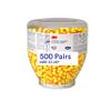 3M Ear Plugs, 500 Pair/Refill Bottle for One Touch Dispenser, E-A-Rsoft SuperFit 391-1254, Uncorded, Disposable, Foam, NRR 33, Drilling, Grinding, Machining, Sawing, Sanding, Welding, Yellow/Red view 1