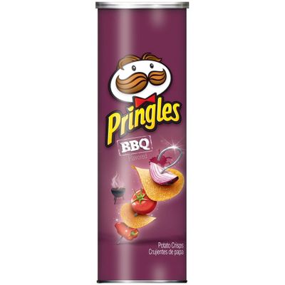 14/Pack Pringles 23006 Barbeque Super Stack Potato Chips 6.38Oz Can Resealable