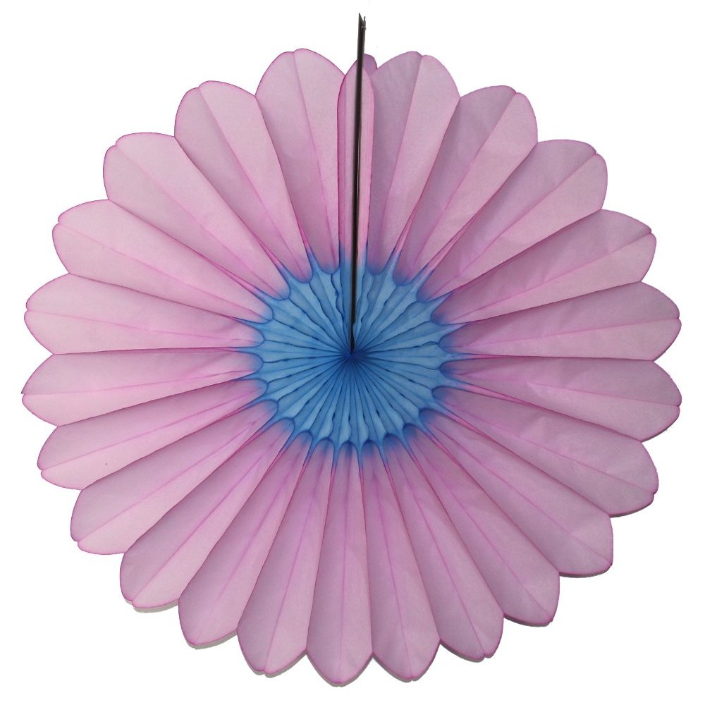 3-Pack 18 Inch Tissue Paper Fanburst Decoration (Pink/Blue)
