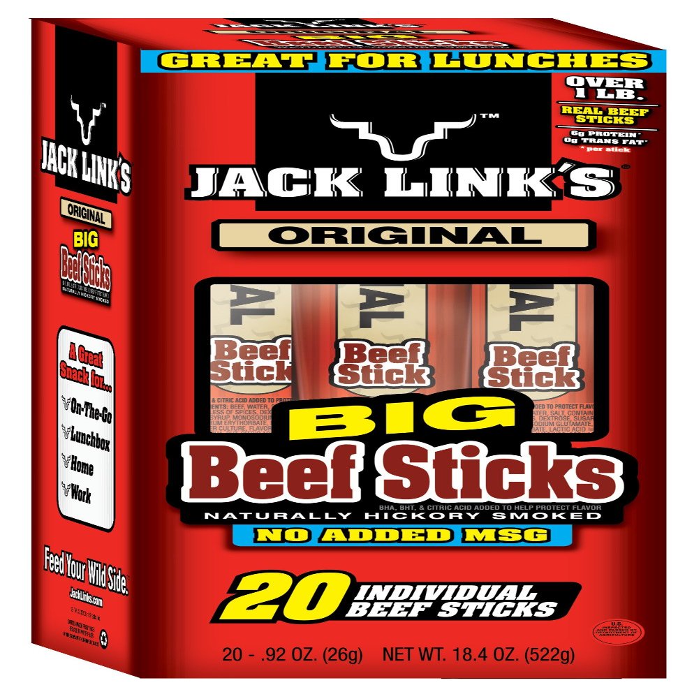 Jack Link's Beef Sticks, Original, 0.92 Ounce , 20 Count