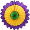 3-Pack 18 Inch Tissue Paper Fanburst Decoration (Mardi Gras -Purple/Yellow/Green) view 1