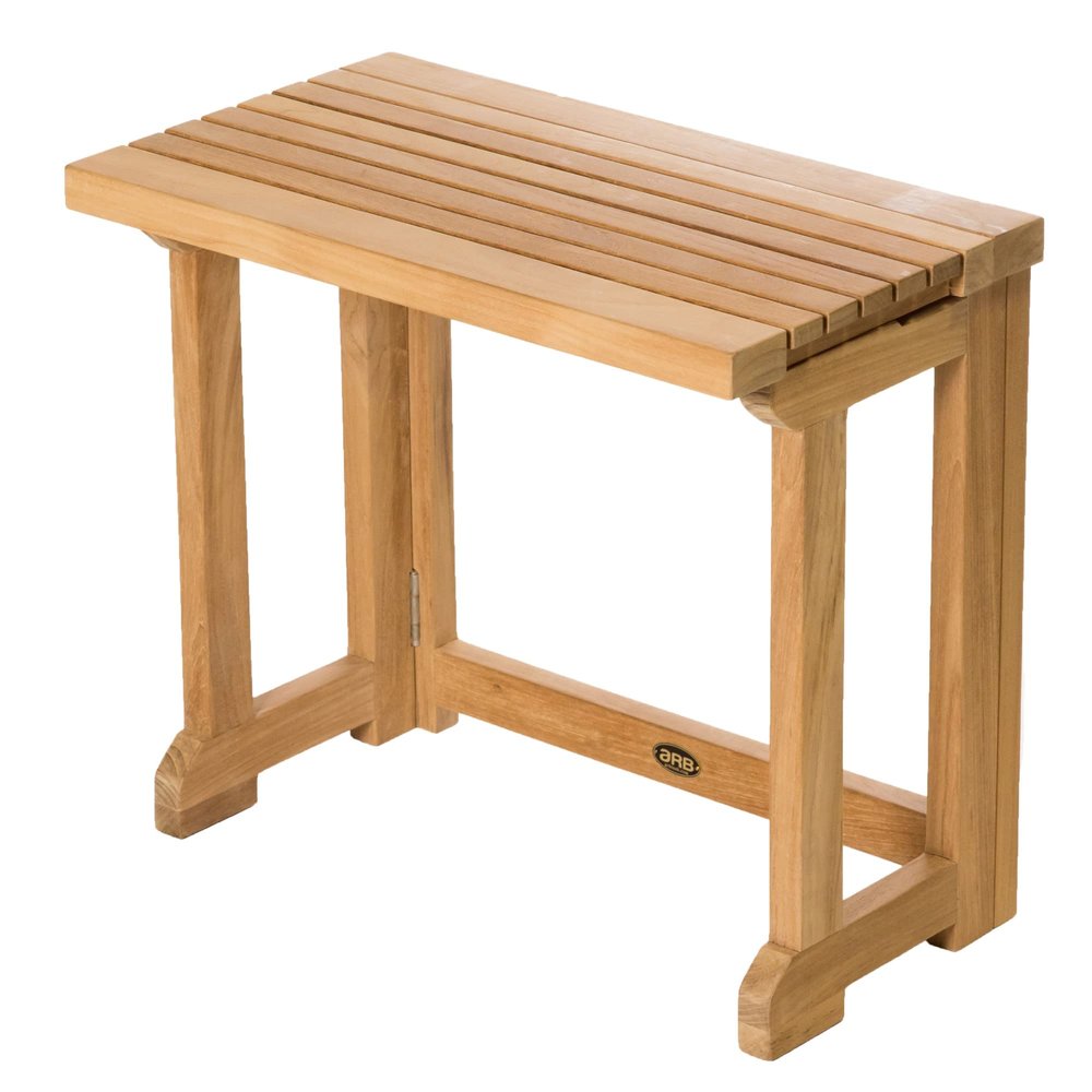 ARB Teak and Specialties Teak gate Leg 20" (51 cm) Shower Bench Fold, Brown