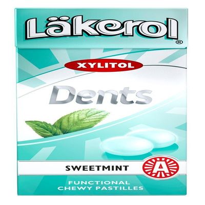 24 Boxes x 36g of Lkerol Dents Sweetmint - Original - Swedish - Sugar Free - Xylitol - Pastilles - Lozenges - Dragees - Drops - Candies - Sweets