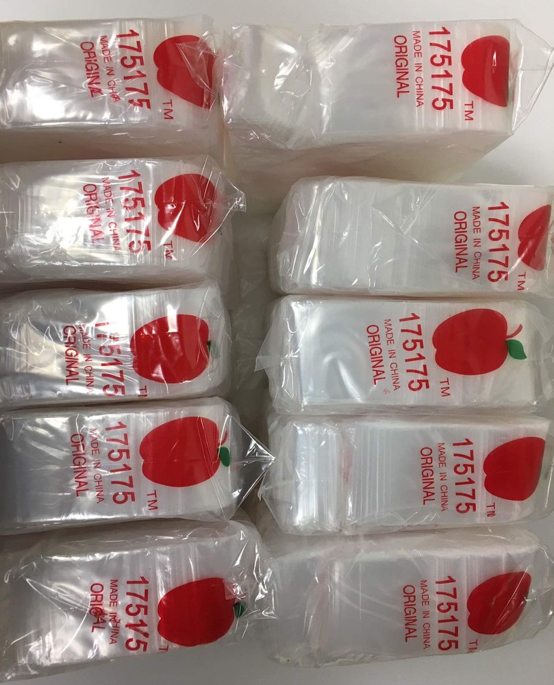 10000 PACK APPLE BRAND 2mil CLEAR BAGS 10,000 baggies resealable plastic (175175)