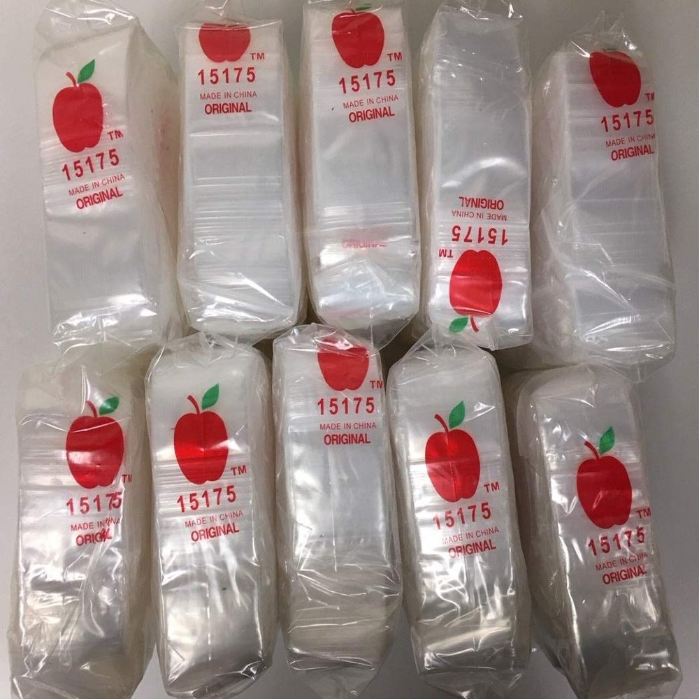 10000 PACK APPLE BRAND 2mil CLEAR BAGS 10,000 baggies resealable plastic (15175)