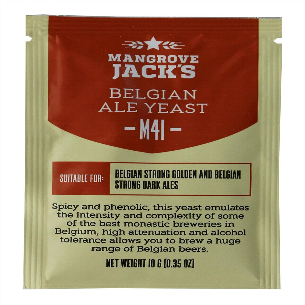 5-Pack Mangrove Jack's M41 Belgian Ale Craft Series Yeast, 10g Sachets.