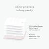 Rael Reusable Pads, Organic Cotton Cover Pad - Postpartum and Period Essential, Heavy Absorbency, Thin Cloth, Leak-Free, Washing Machine Safe (3 Count, Overnight) view 3