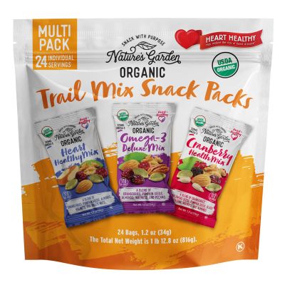 Nature's Garden Organic Trail Mix Snack, Multi Pack 1.2 oz - Pack of 24 (Total 28.8 oz)