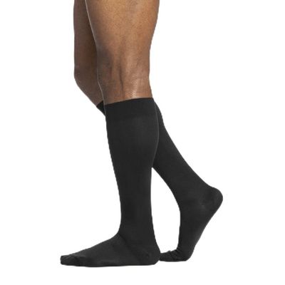 Sigvaris Men's Midtown Microfiber 20-30mmHg Closed Toe Calf Socks (ML (Medium Long), Navy)