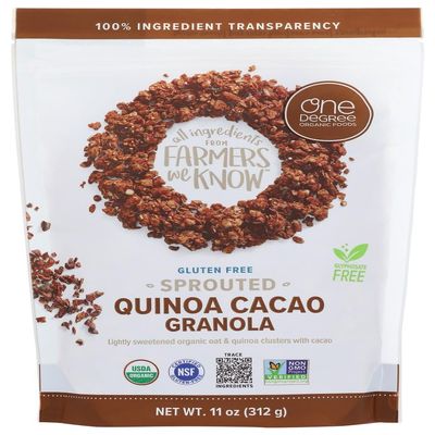 One Degree Sprouted Oat Granola, Quinoa Cacao, 11-Ounce (Pack of 2)