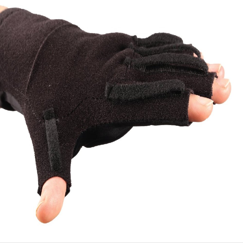 Sigvaris Dorsal Pocket Glove Compression W/Doffing Loops; Sm Reg; Right; Black
