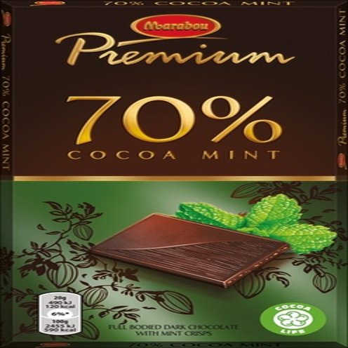 10 Bars x 100g of Marabou Premium Mint - Original - Swedish - Dark Chocolate - 70% Cocoa