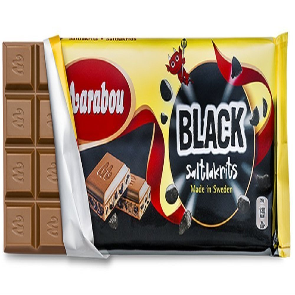 10 Bars x 180g of Marabou Black Saltlakrits - Salty Licorice - Original - Swedish - Milk Chocolate