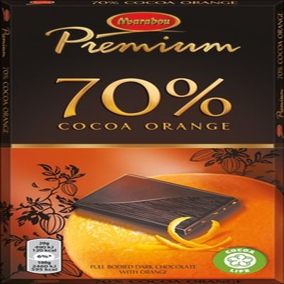 10 Bars x 100g of Marabou Premium Orange - Original - Swedish - Dark Chocolate - 70% Cocoa