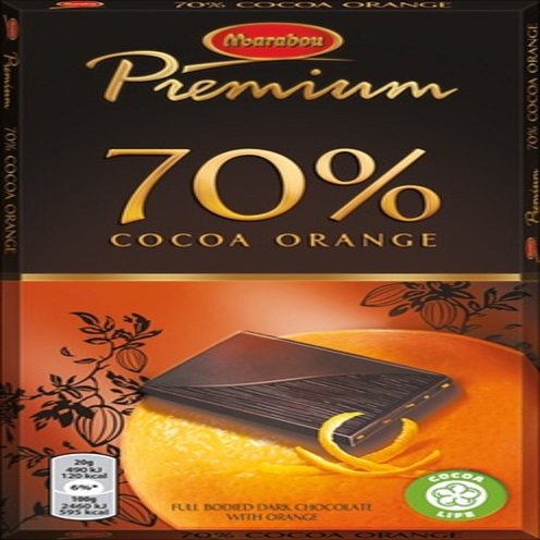 10 Bars x 100g of Marabou Premium Orange - Original - Swedish - Dark Chocolate - 70% Cocoa