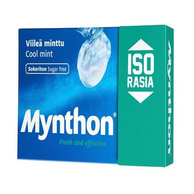 2 Boxes x 85g of Mynthon Viile Minttu - Cool Mint - Fresh & Effective - Sugar Free - Pastilles - Lozenges - Dragees - Drops - Candies - Sweets