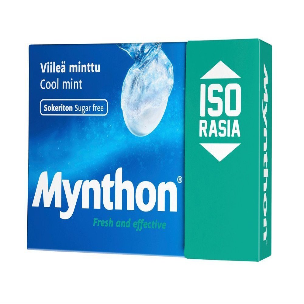2 Boxes x 85g of Mynthon Viile Minttu - Cool Mint - Fresh & Effective - Sugar Free - Pastilles - Lozenges - Dragees - Drops - Candies - Sweets
