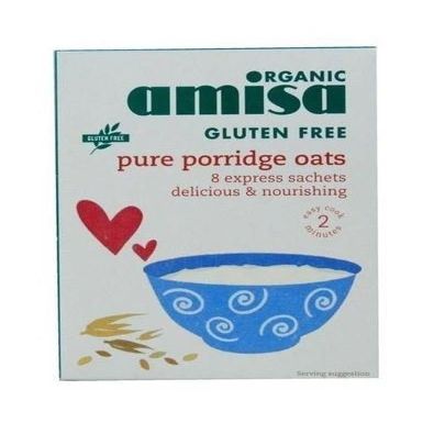 Amisa Organic Gluten Free Pure Porridge Oats Express Sachets - 8 x 27g