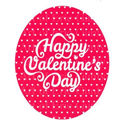 1/4 Sheet - Happy Valentine's Day - Edible Cake/Cupcake Party Topper - D22333