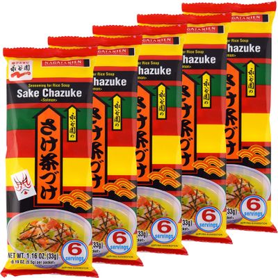 Nagatanien Sake Chazuke 6pcs Salmon Flavor 1.16oz (5 Pack)