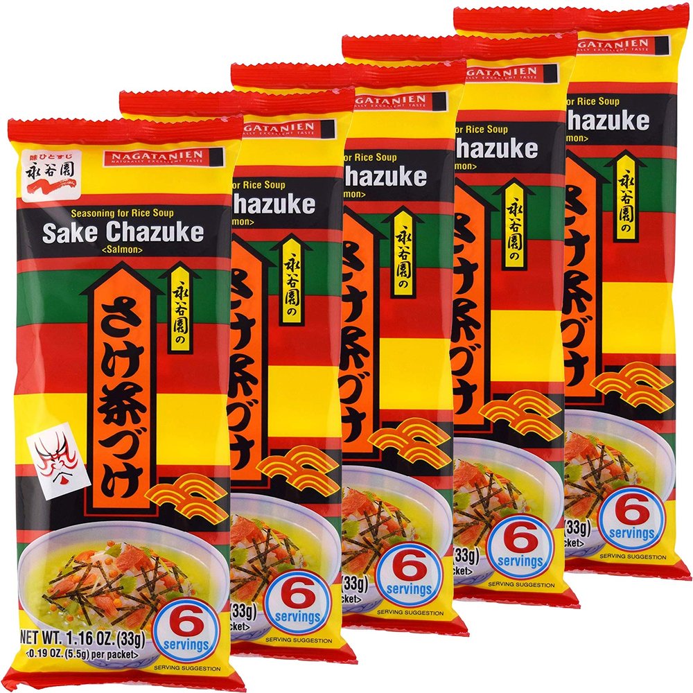 Nagatanien Sake Chazuke 6pcs Salmon Flavor 1.16oz (5 Pack)