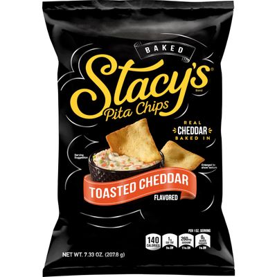 Stacys Pita Chips, Toasted Cheddar, No Artificial Colors or Flavors, 7 oz Bag