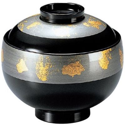 Bowl: 3-206-9 Gray Gold Foil Belt, 3.1 Size Cloth Bag Bowl, 3.8 x H 3.5 inches (9.7 x 8.9 cm), 9.8 fl oz (275 cc), 4.1 oz (1