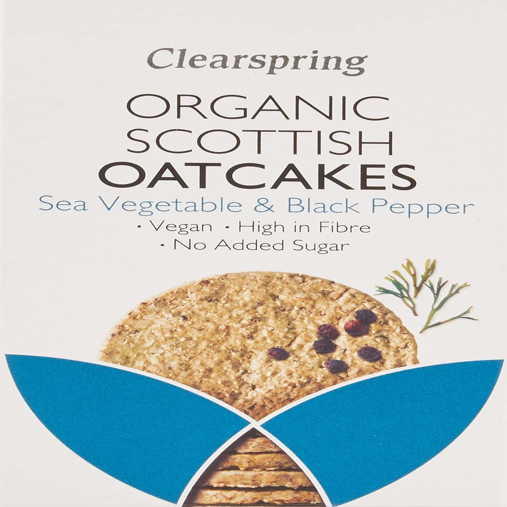 CLEARSPRING Organic Sea Veg Black Pepper Oatcakes, 200 GR