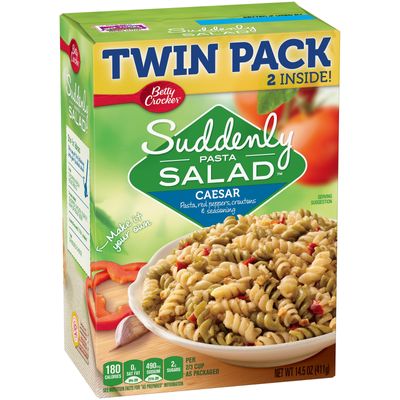 Betty Crocker Suddenly Salad, Caesar Pasta Salad Dry Meals, Twin Pack, 14.5 Oz Box
