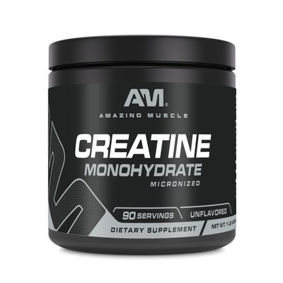 Amazing Muscle Micronized Creatine Monohydrate | 90 Servings | 5000 Mg per Serving | 1 Lb (454 Grams) | Ideal Pre & Post Workout Supplement | Unflavored (1 Pack, 1 Lb | Unflavored)